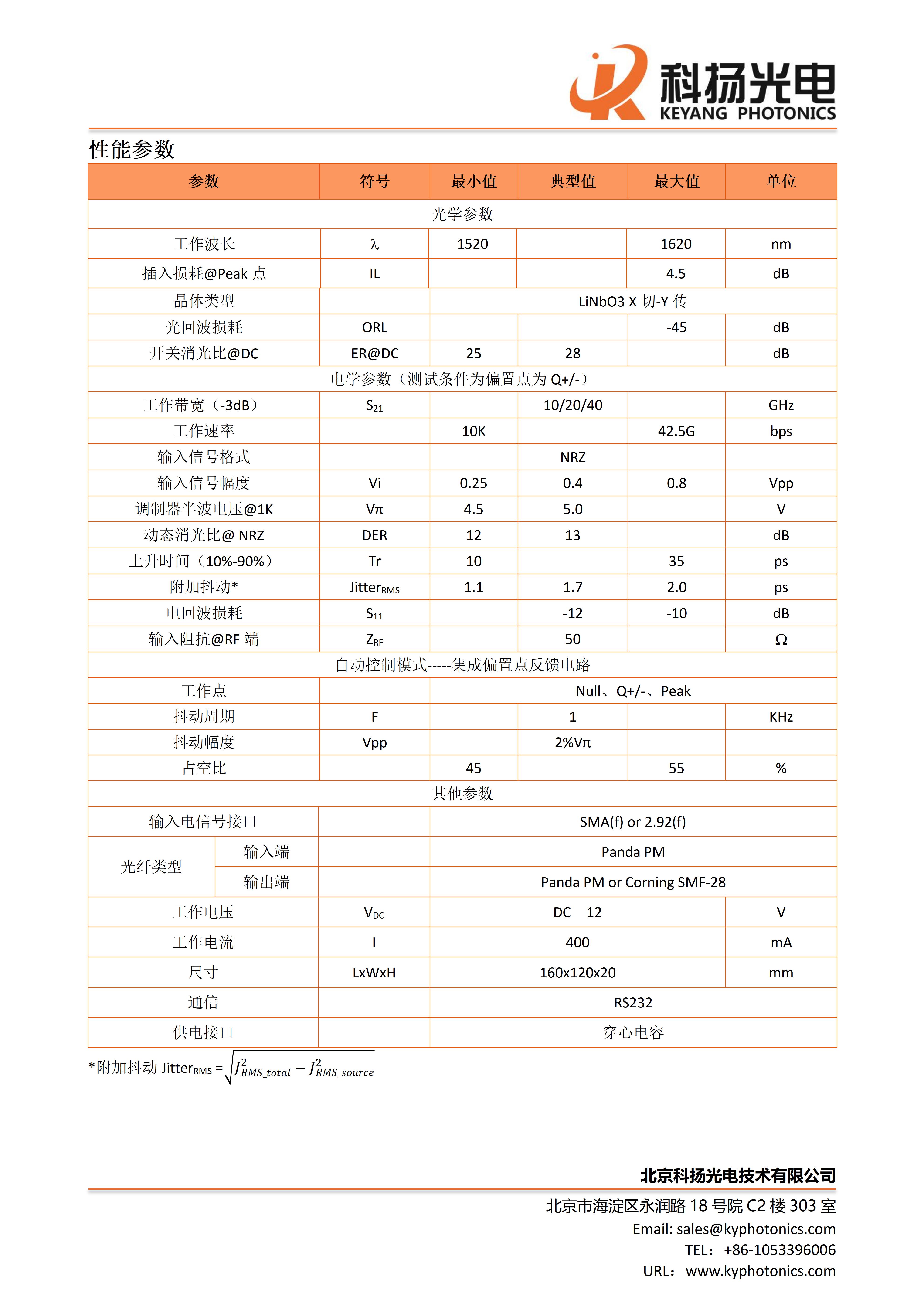 电光强度调制模块