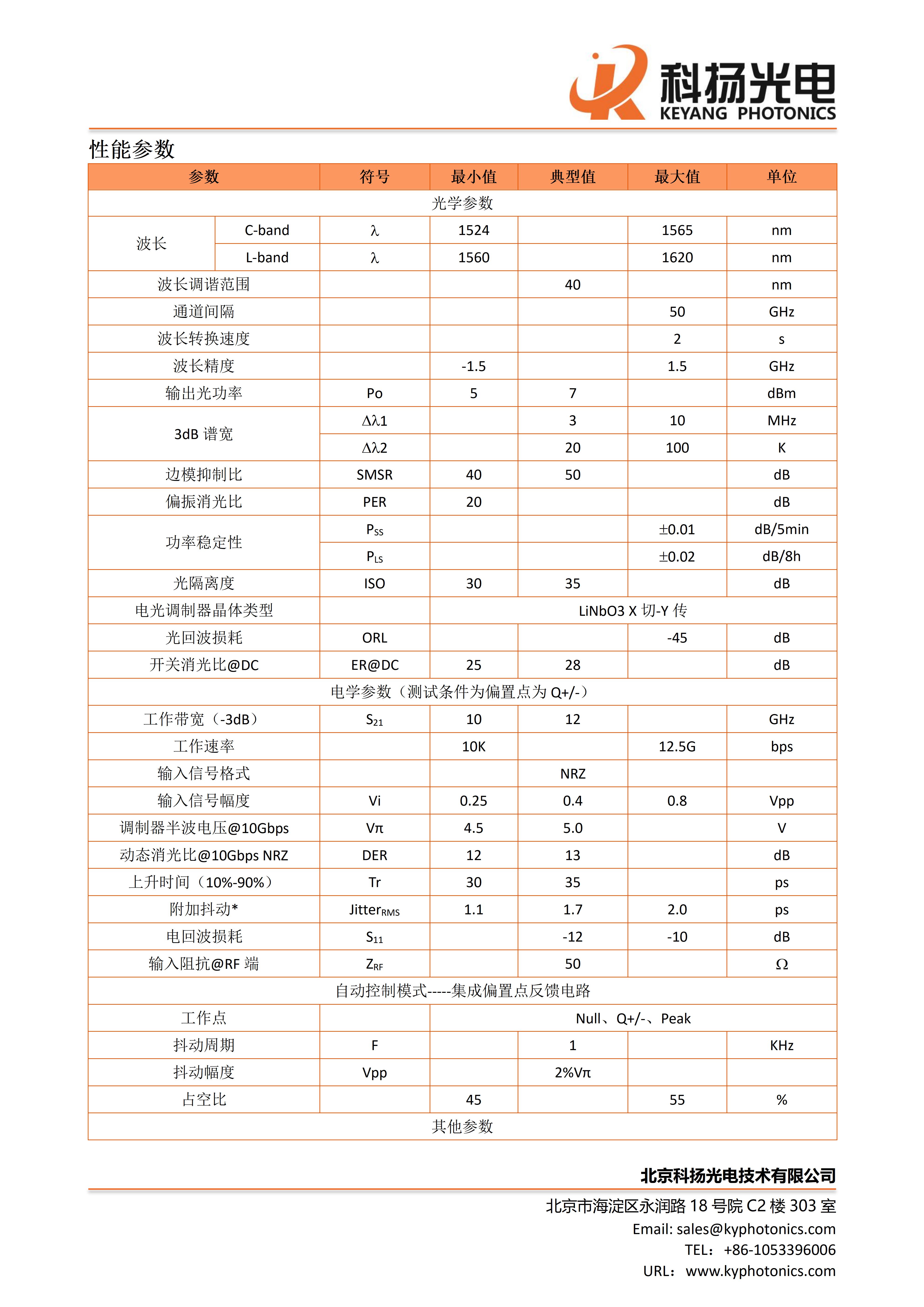 可调谐光发射模块