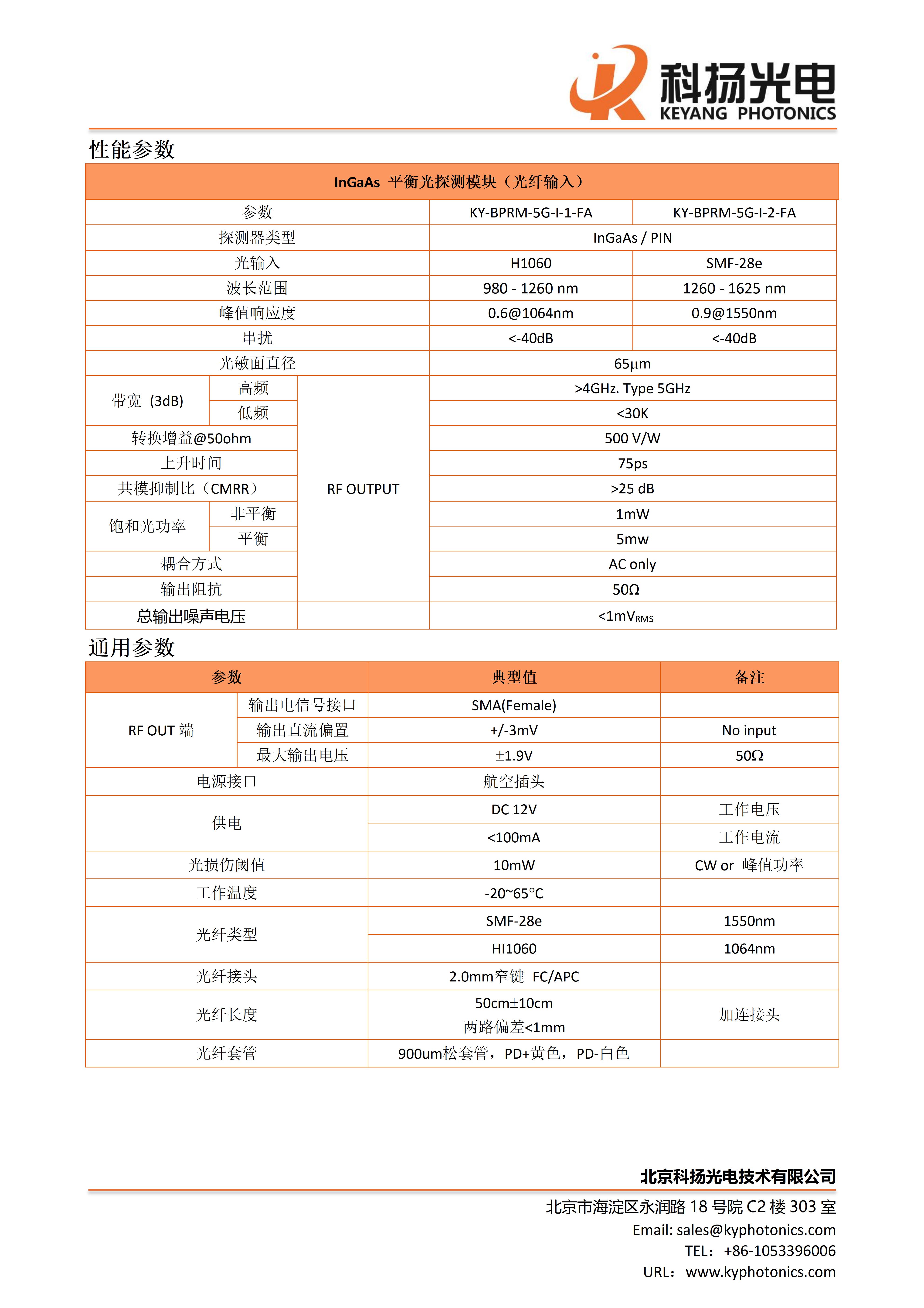 平衡光探测模块